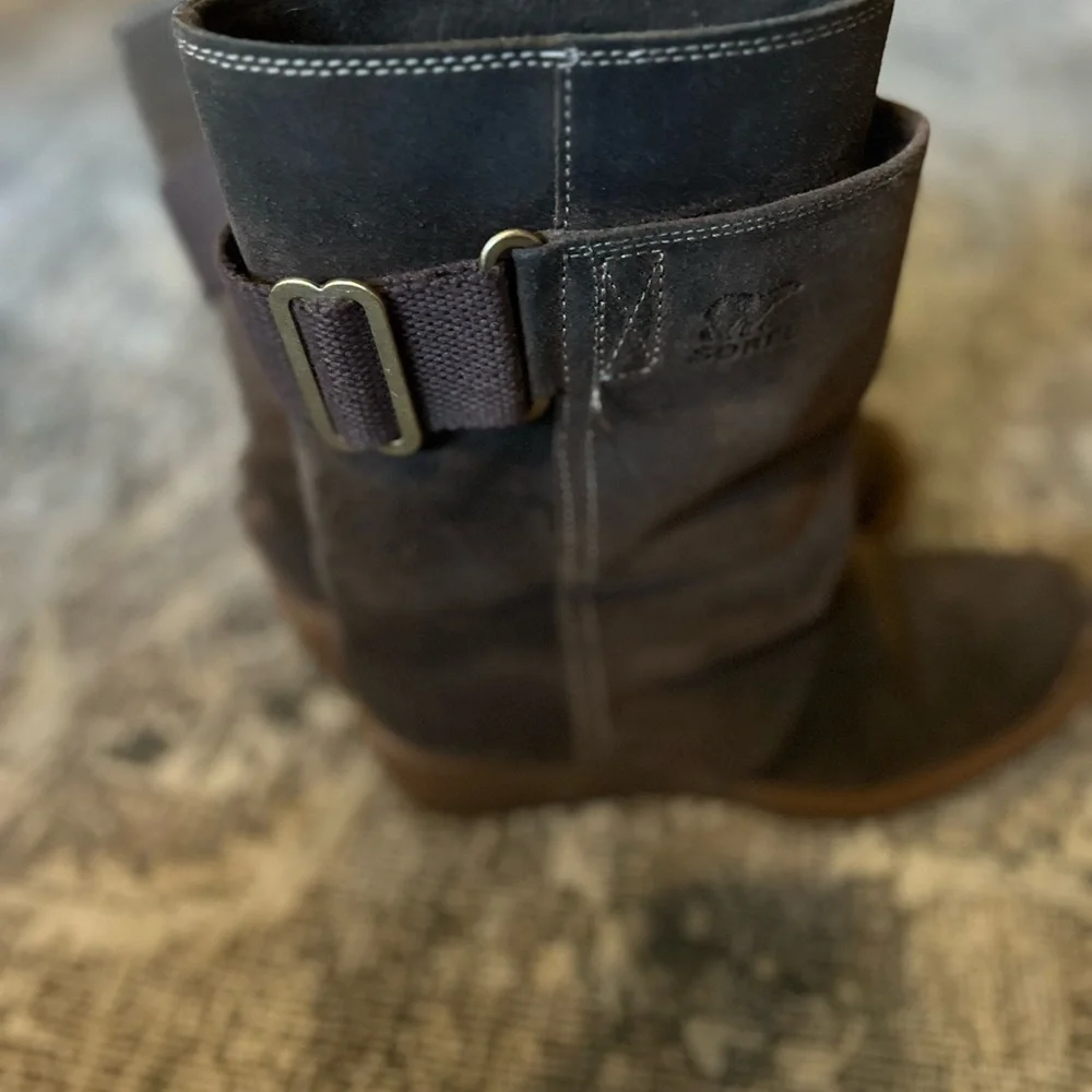 Sorel Toronto Brown Leather Mid Calf Winter Snow Wedge Boot Women's Size 7.5 - Picture 3 of 9